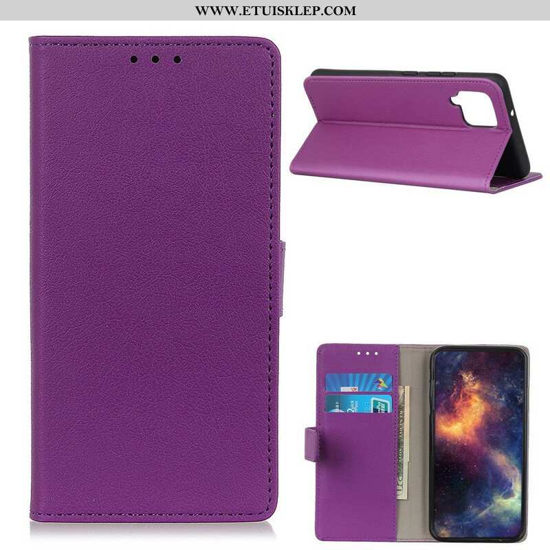 Etui Folio do Samsung Galaxy M12 / A12 Klasyczny Efekt Skóry